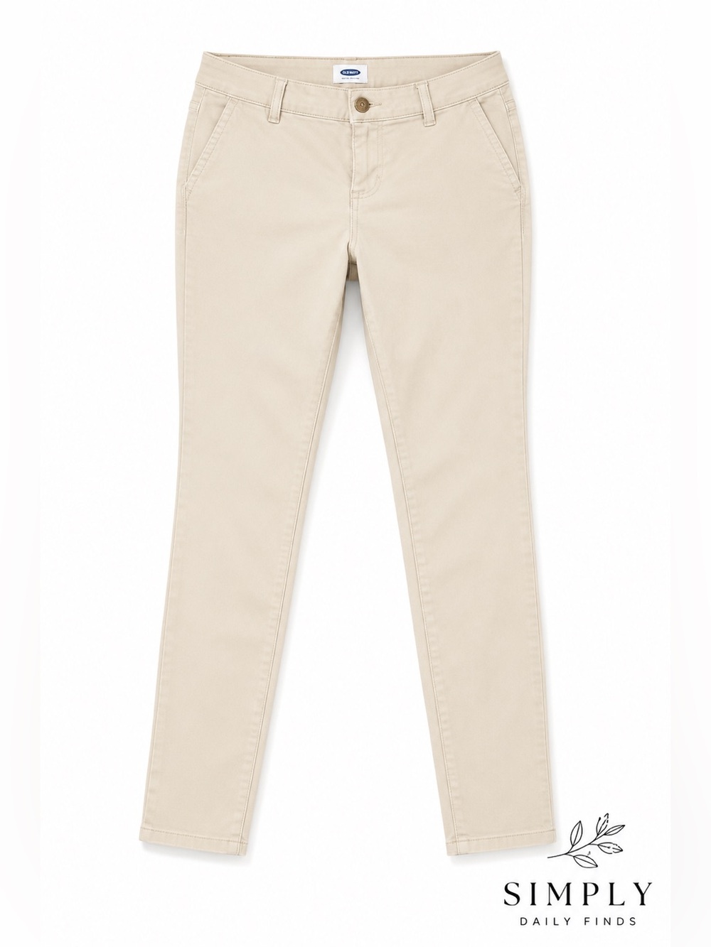 Old Navy The Diva Uniform Skinny Pants Women 4R Rolled Oats Khaki Stretch